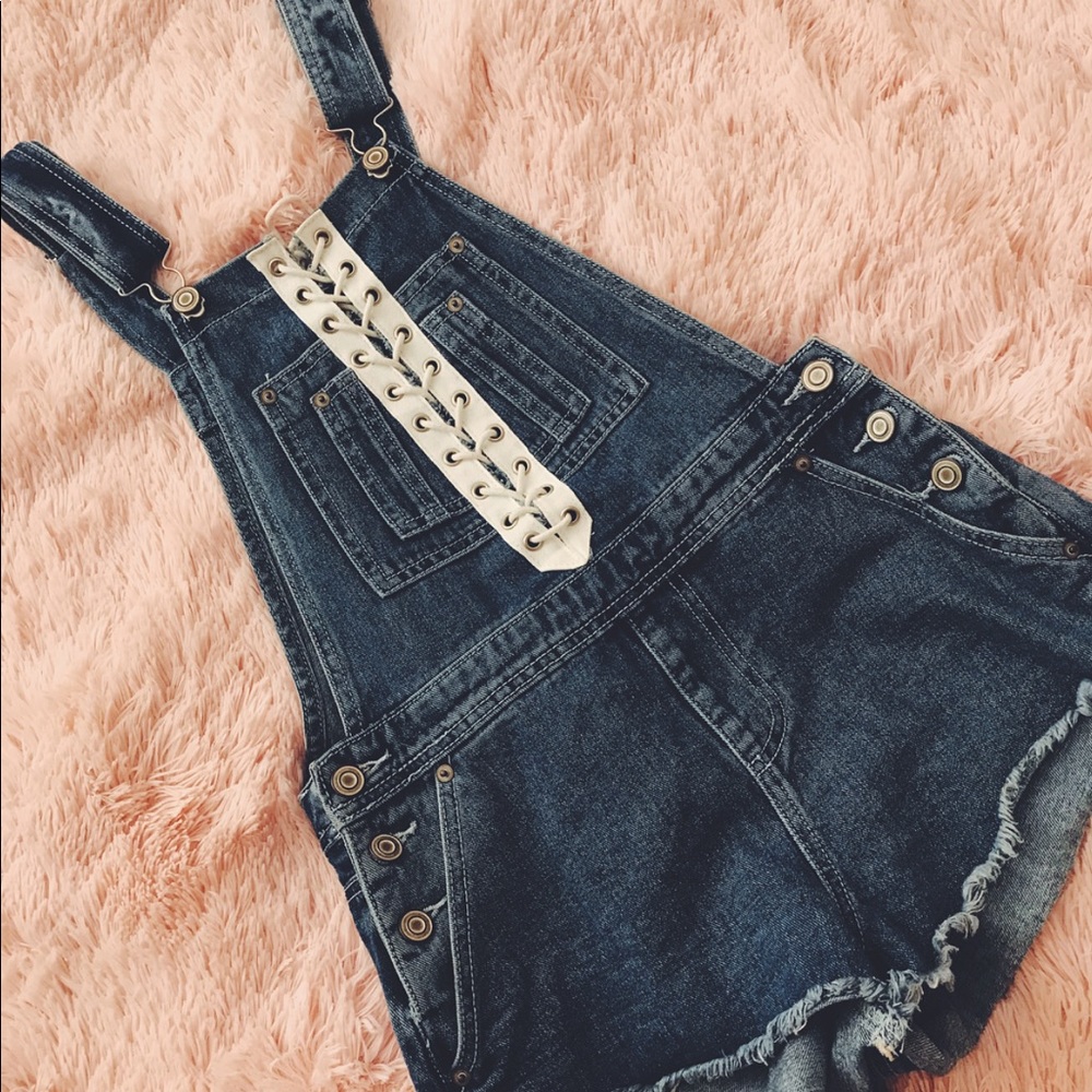 Lace up overalls
